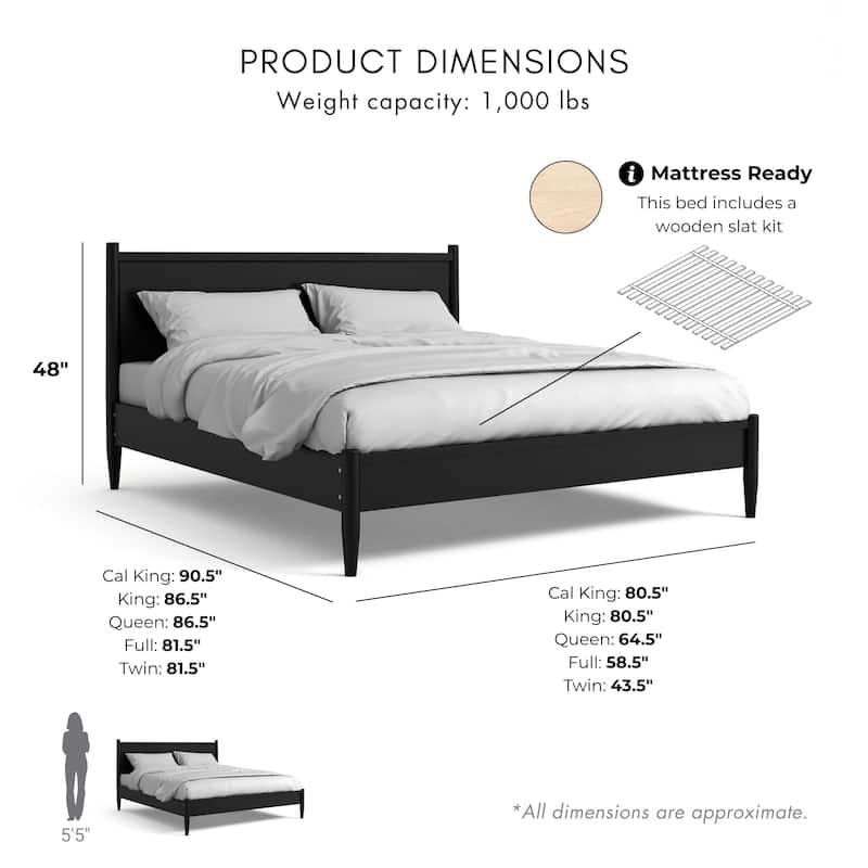 Furniture of America Fopp Mid-century Solid Wood Platform Bed