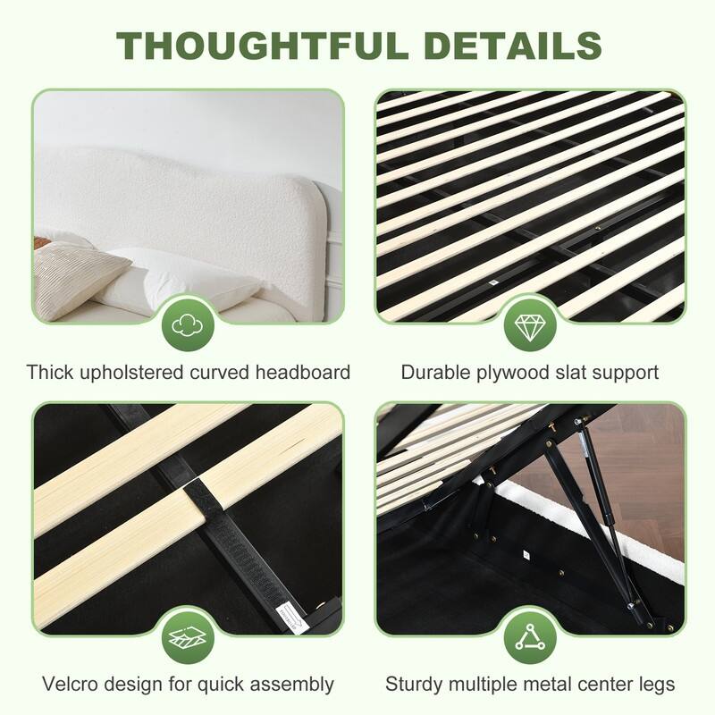 Hydraulic Lift Up Storage Upholstered Platform Bed