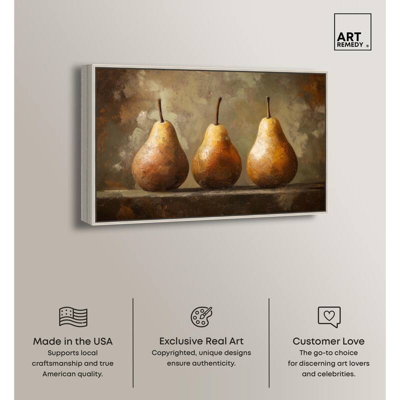 Pear Trio Canvas by Art Remedy
