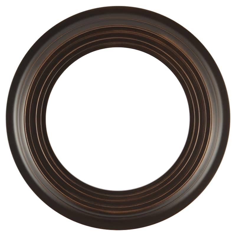 Imperial Framed Round Mirror in Rubbed Bronze - Antique Bronze