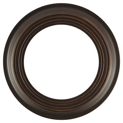 Imperial Framed Round Mirror in Rubbed Bronze - Antique Bronze