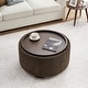 preview thumbnail 72 of 71, Huimo Modern round wooden tray Ottoman with Storage Dark Brown