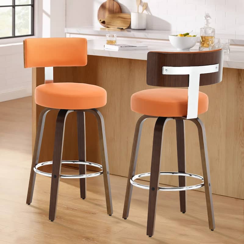Faux Leather Upholstered Swivel Counter/ Bar Stools Set of 1/2/4