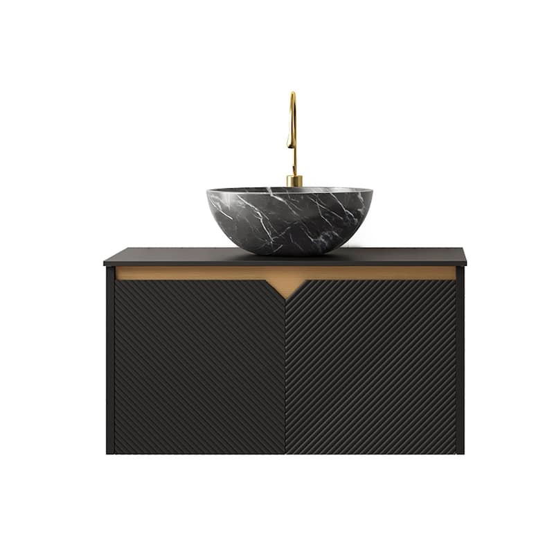 Wall-mounted Bathroom Vanity with Bowl Vessel Basin