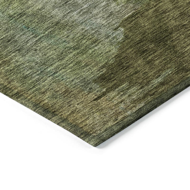 Machine Washable Indoor/ Outdoor Abstract Contemporary Chantille Rug