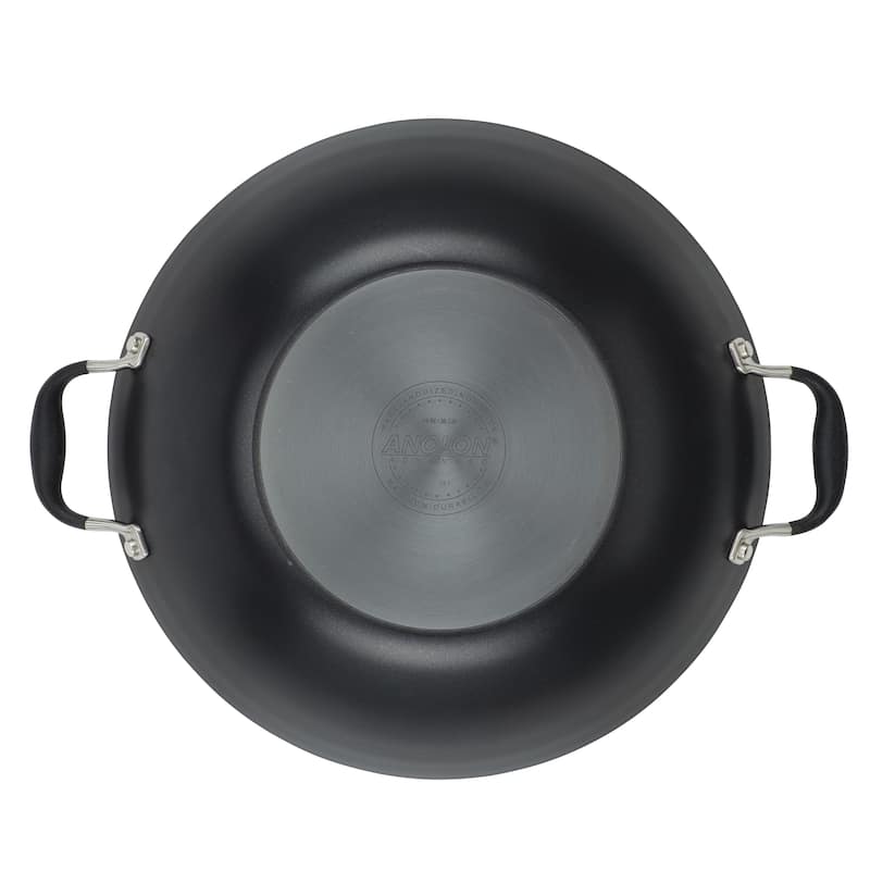 Advanced Home Nonstick Open Stock Cookware 14-Inch Covered Wok, Onyx