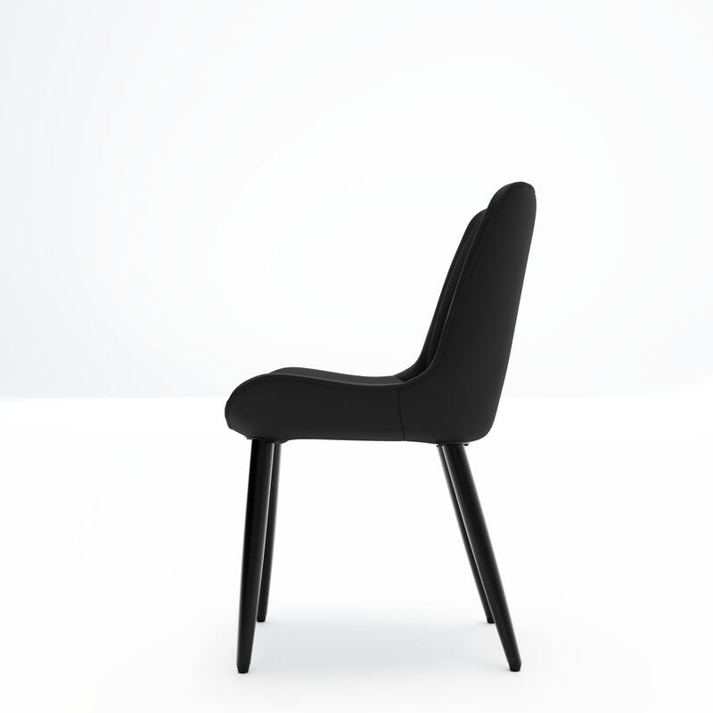 20" PU Leather Upholstered Dining Chairs with Metal Legs, Set of 4