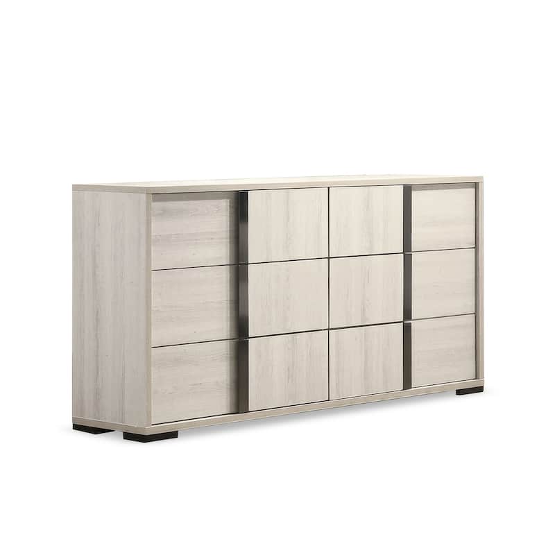 Furniture of America Eltering Contemporary Washed White 6-Drawer Dresser