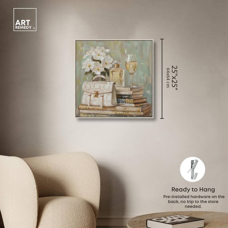 Sage Green Glam Canvas by Art Remedy