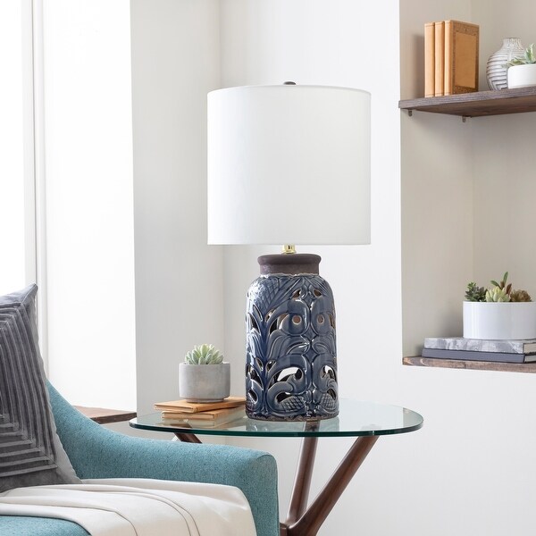 Shop Vina Vintage Cut Out Ceramic 27 Inch Table Lamp Overstock