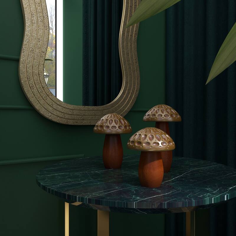Kaisley Wooden Mushrooms, Set of 3 - Multiple