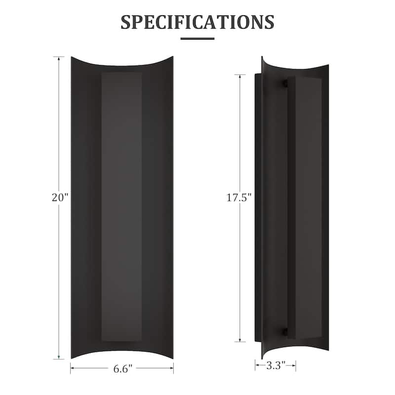2-Pack Black Modern/Contemporary LED Outdoor Wall Lantern Sconce
