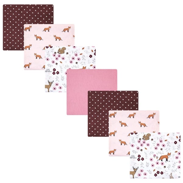slide 1 of 1, Hudson Baby Infant Girl Cotton Flannel Receiving Blankets Bundle, Woodland Floral, One Size - Woodland Floral - One Size One Size - Woodland Floral