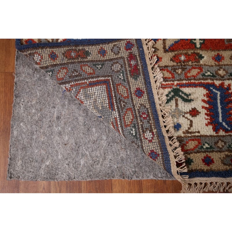 Blue Geometric Kazak Oriental Area Rug Handmade Wool Carpet - 8'0" x 9'11"