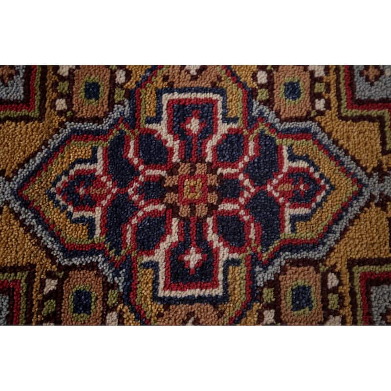 Light Blue Heriz Serapi Oriental Runner Rug Hand-Knotted Wool Carpet - 2'6"x 8'1"