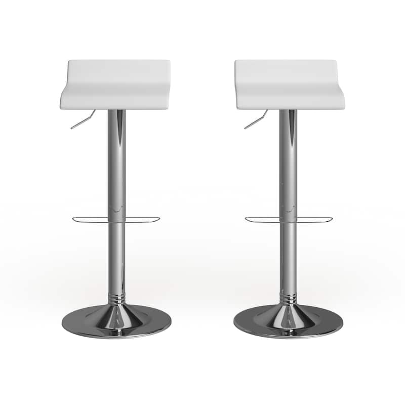 Porch & Den Blaine Chrome Air Lift Adjustable Swivel Stools (Set of 2)