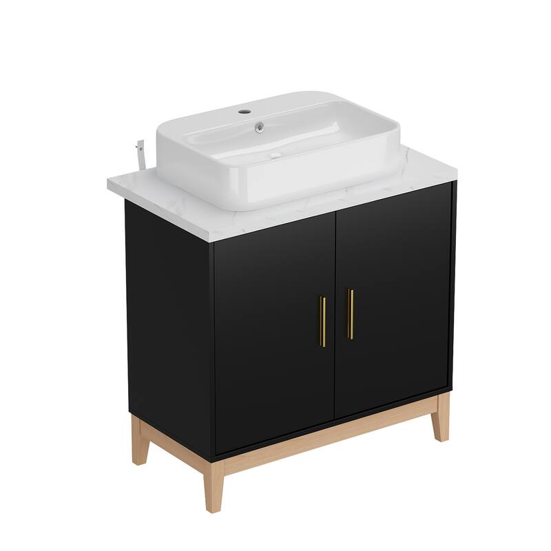 Lacquer Finish Single Vanity for Stylish Bathrooms Bathroom Vanity