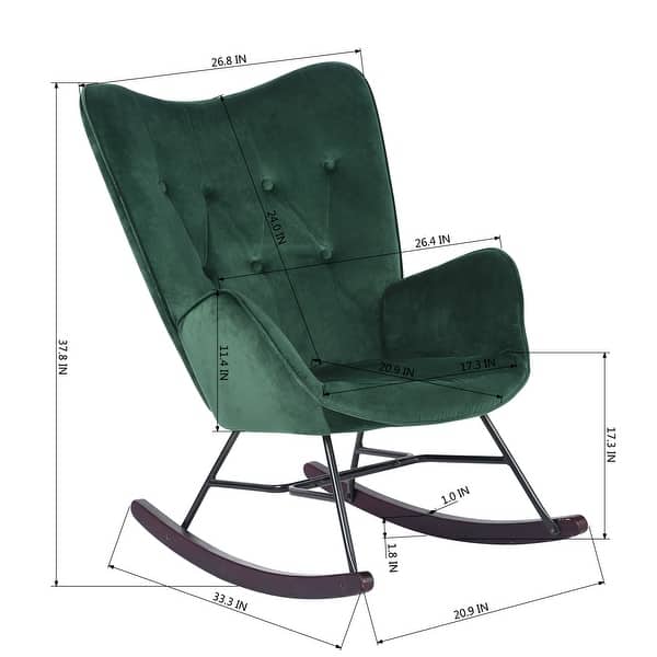 dimension image slide 3 of 4, Carson Carrington Mid-century Modern Velvet Rocker Accent Chair
