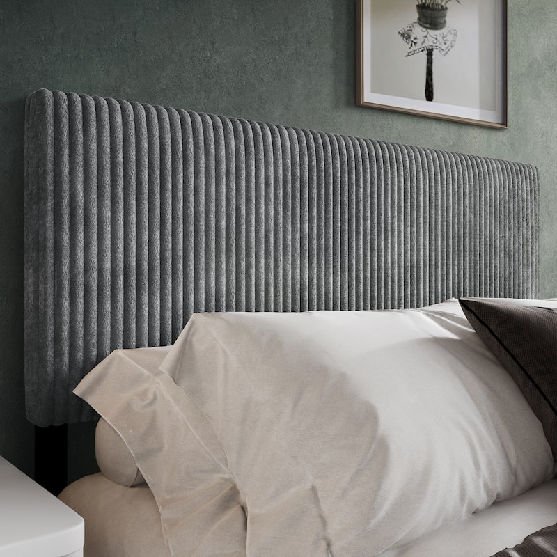 CraftPorch Corduroy Modern Upholstered Pleated Velvet Headboard