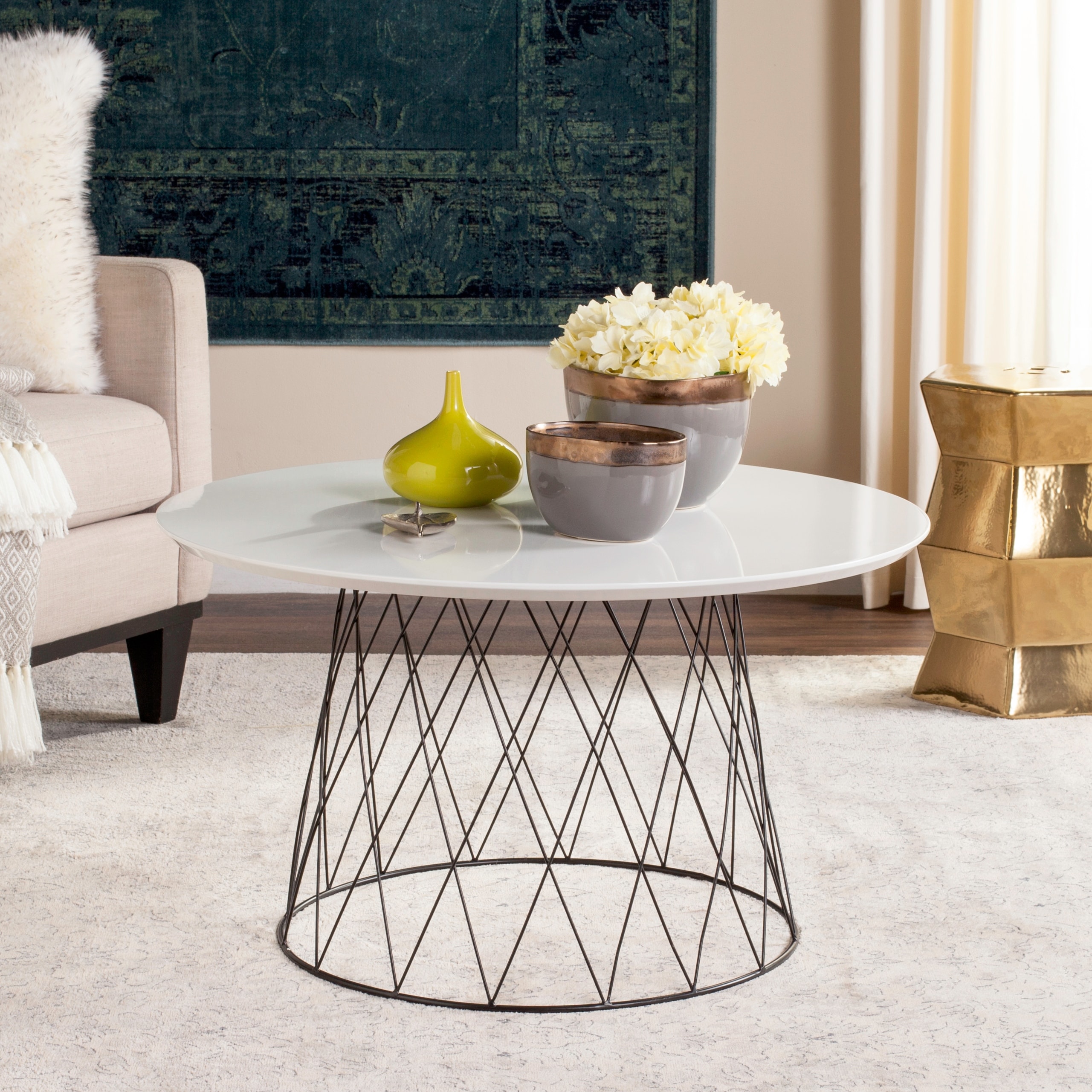 SAFAVIEH Mid Century Roe Lacquer Coffee Table 31.5