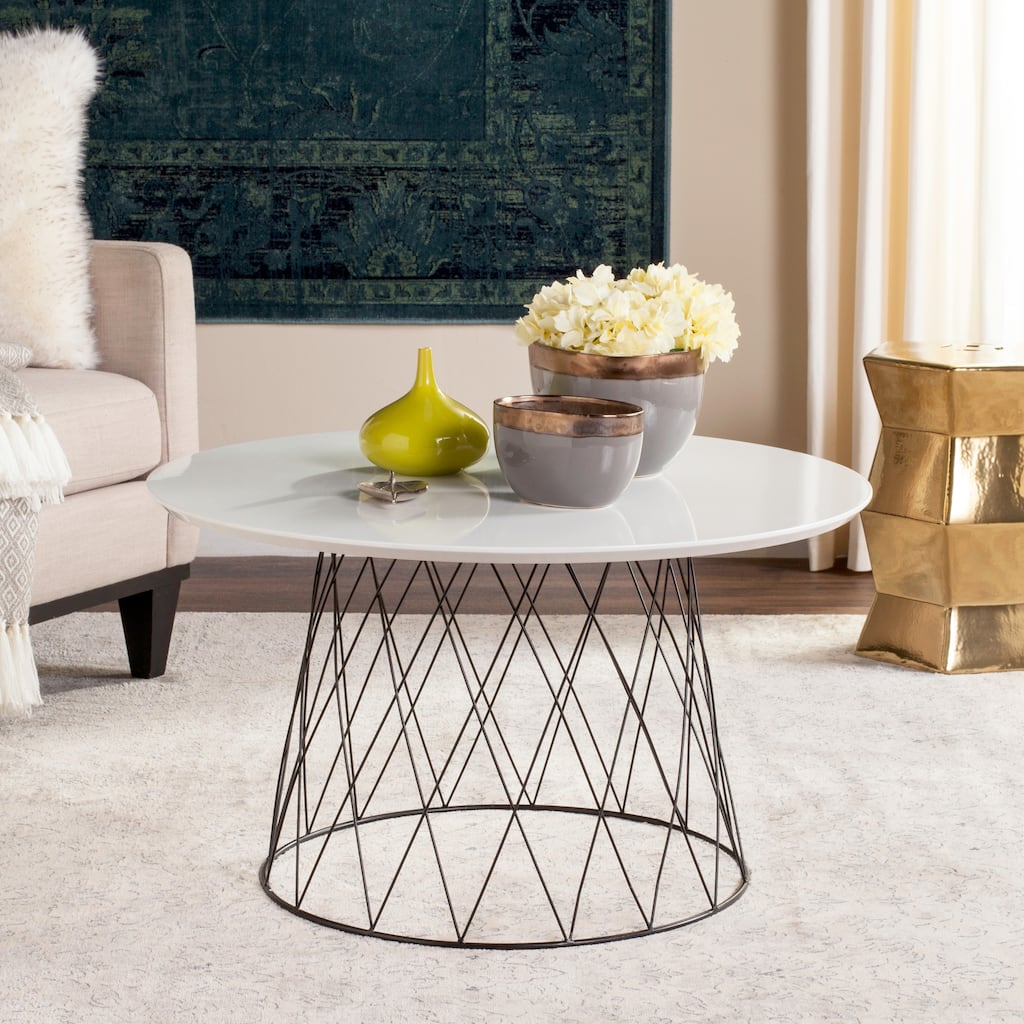 SAFAVIEH Ruthann Mid-Century Lacquer Coffee Table - 31.5" x 31.5" x 17.8" - 32Wx32Dx18H
