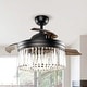 preview thumbnail 1 of 9, 42" Modern Retractable 3-Blade Crystal LED Ceiling Fan with Remote