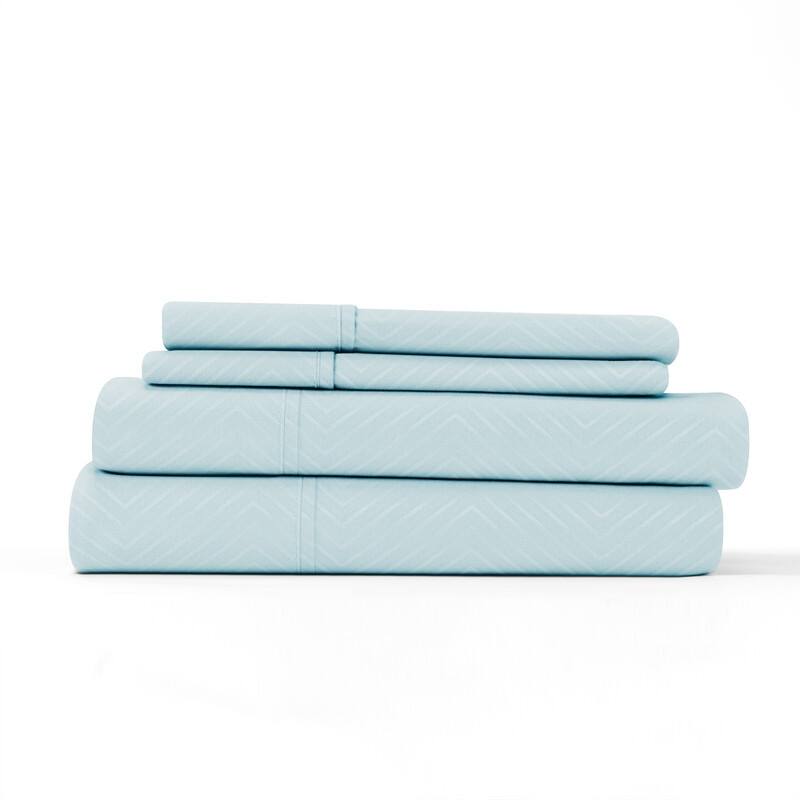 Becky Cameron Chevron 4-piece Deep Pocket Bed Sheet Set