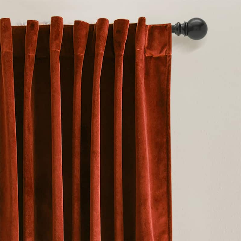 Lush Decor Prima Velvet Solid Light Filtering Back Tab Rod Pocket Window Curtain Panels Set