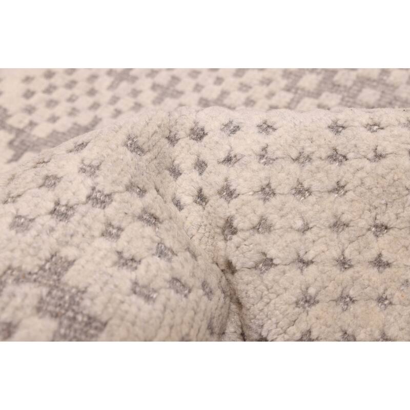 ECARPETGALLERY Hand-knotted Tangier Light Grey Wool Rug - 8'3 x 10'3