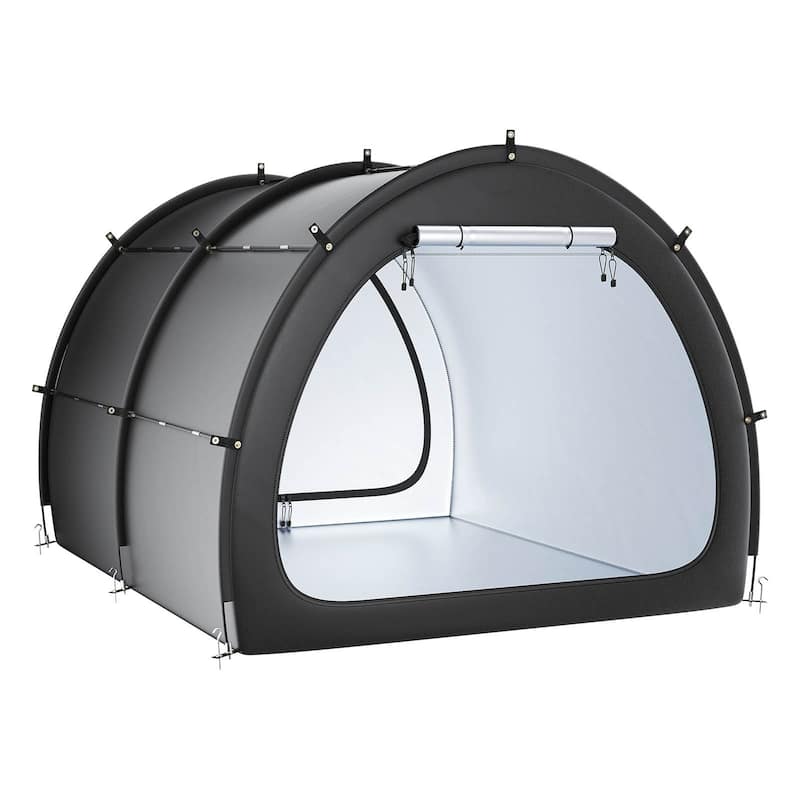 Black Outdoor Bike Shed for 5+ Bicycles Waterproof Oxford Fabric Storage Tent with Dual Doors - 67.20" x 84" x 96"
