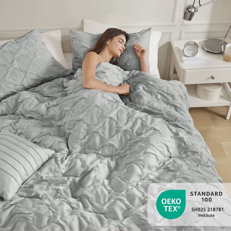 Chelsea Square Bailey Diamond Pucker Woven Comforter Set