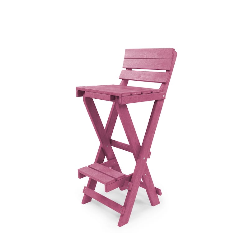 Key West Fully Assembled All-Weather Recycled HDPE Outdoor Folding Bar Stool