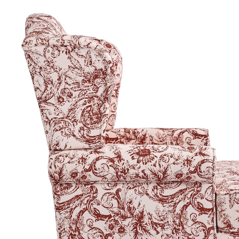 2 Set Traditional Rolled Arm Wing Back Accent Chair