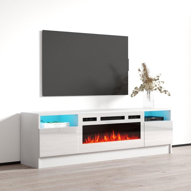 Duke 01 WH-EF Electric Fireplace 63" TV Stand