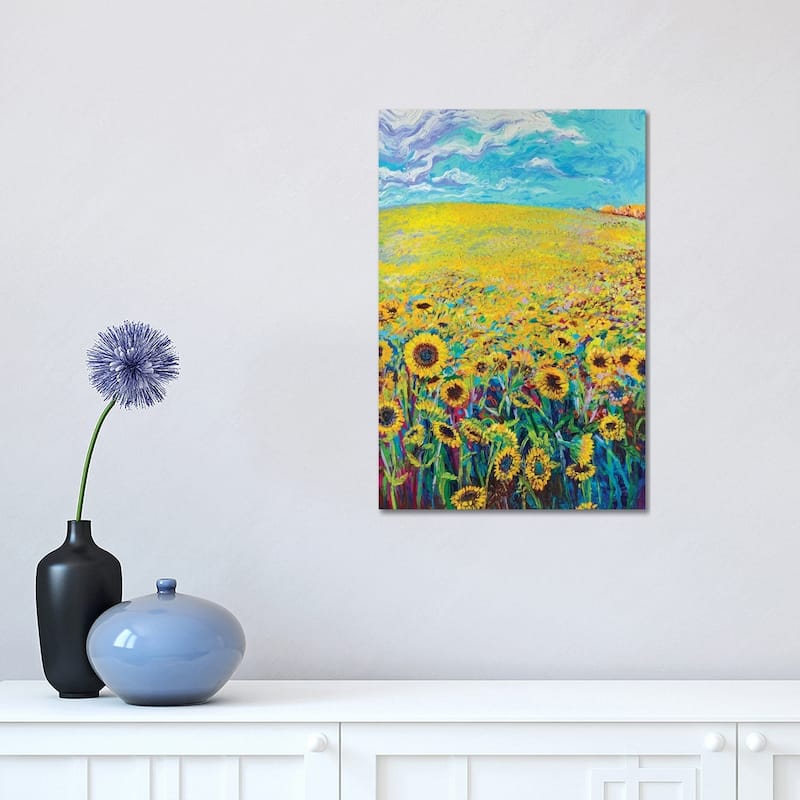 iCanvas "Sunflower Triptych Panel I" by Iris Scott Canvas Print - 18x12x1.5