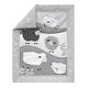 preview thumbnail 3 of 6, Lambs & Ivy Little Sheep Gray/White Nursery 4-Piece Baby Crib Bedding Set