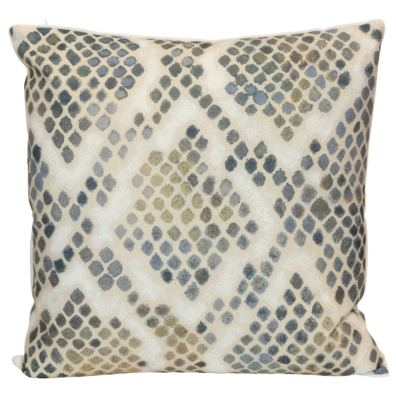 StyleCraft Wyatt Abstract Stone Lattice Abstract Pillow - Stone Gray, Warm Ivory & Muted Slate - 24" x 24"
