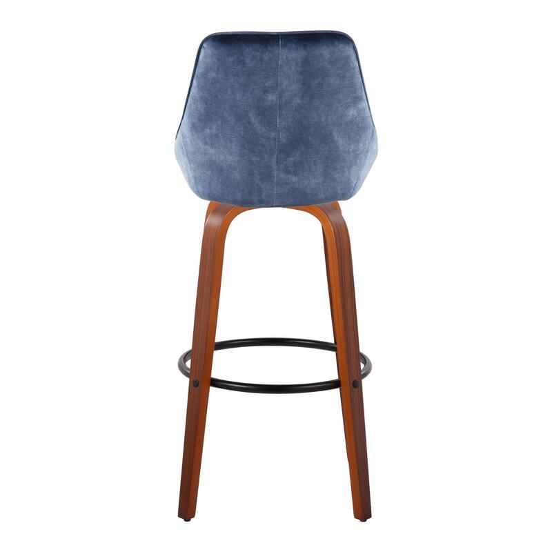 Carson Carrington Alba 30" Fixed-Height Bar Stool with Bent Wood Legs & Round Footrest (Set of 2)