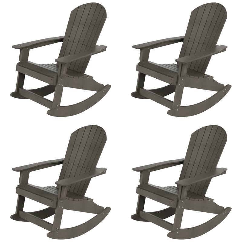 Vineyard HIPS Outdoor Eco-Friendly All Weather Seashell Rocking Adirondack Chairs (Set of 4)