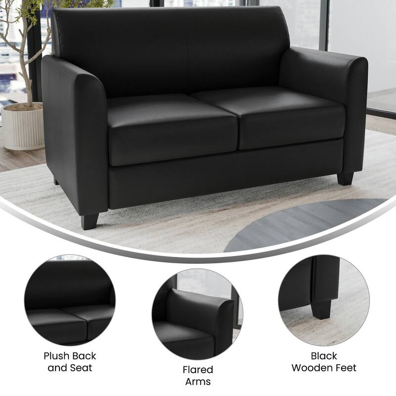 LeatherSoft Loveseat with Clean Line Stitched Frame