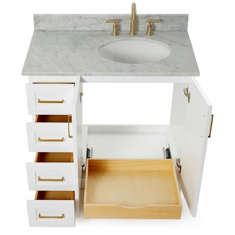 Ariel Q037SRCW2OVO Taylor 37" Free Standing Single Oval Basin Vanity