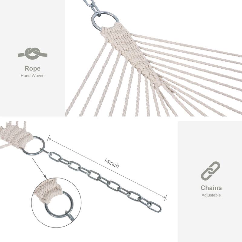 Double Spreader Bar Hammock With 13.5 ft. Wooden Stand - 162*55.1*48.8