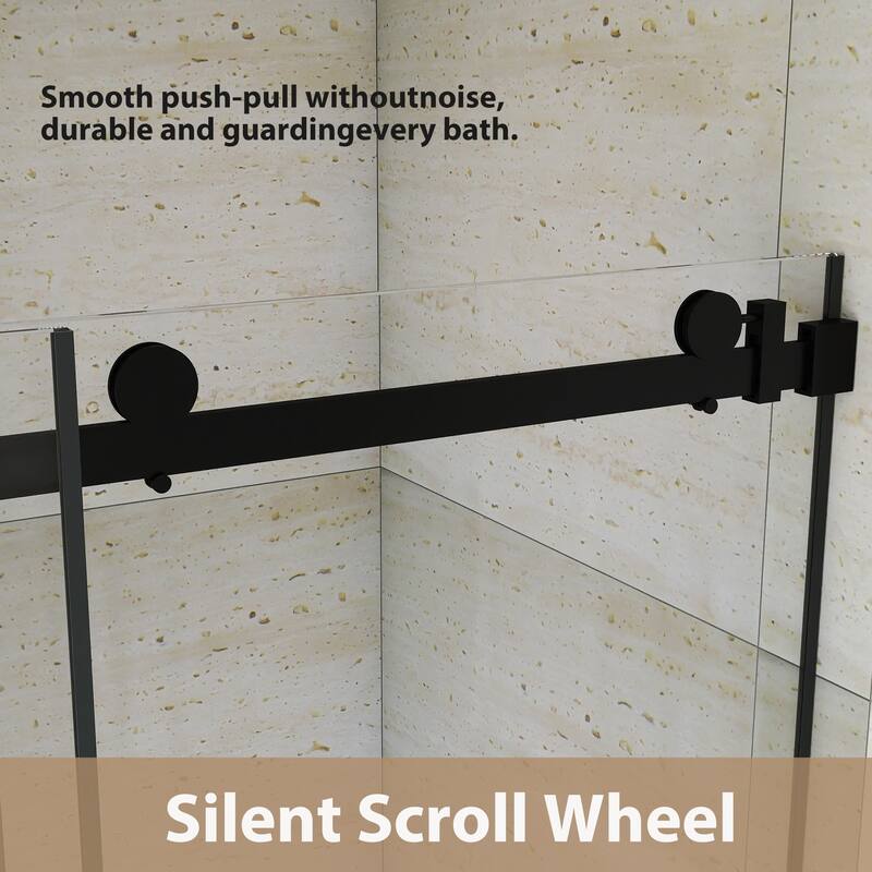 60" x 76" Sliding Frameless Shower Door - 60'' x 0.38'' x 76''