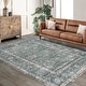preview thumbnail 19 of 38, Washable Area Rug for Entryway Moss Soft Indoor Door Mat Distressed Floral Low-Pile Kitchen Rugs 9*12ft - Green