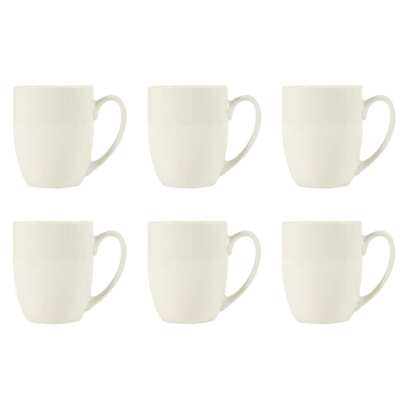 Gibson Home Great Essentials 12 Ounce Porcelain Coffee Mug Set - Cups for Latte, Hot Tea, Cappuccino, Mocha, Espresso, Cocoa