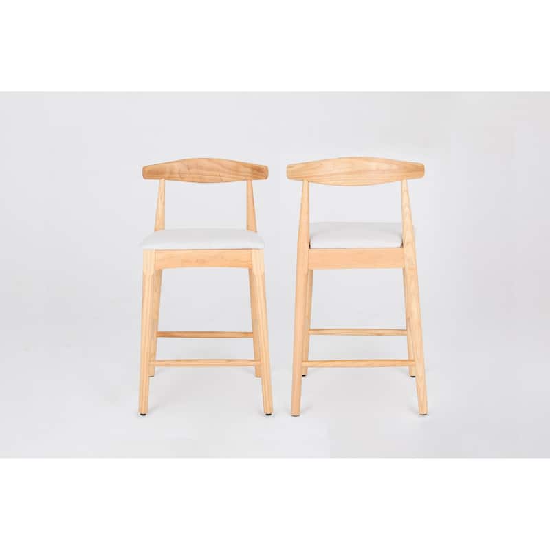 Modern Design Solid Wood 24" Counter Stools ,Upholstered Counter Stools with Wood Legs for Kitchen Island Dining Room Bar