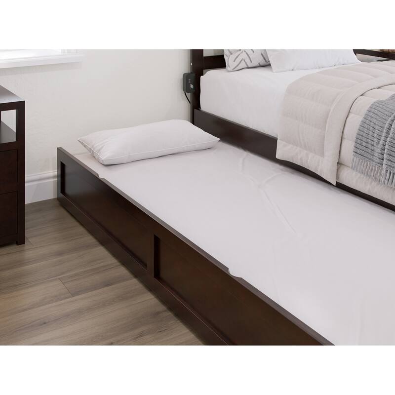 Warren Solid Wood Platform Bed with Footboard and Twin XL Trundle