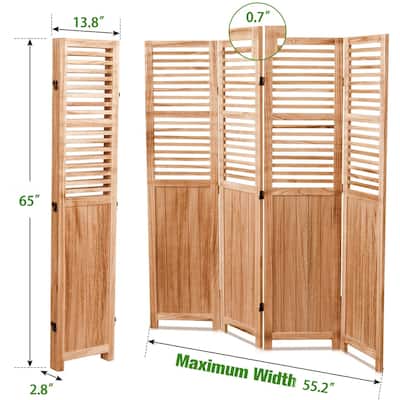 65'' H Solid Wood Folding Room Divider