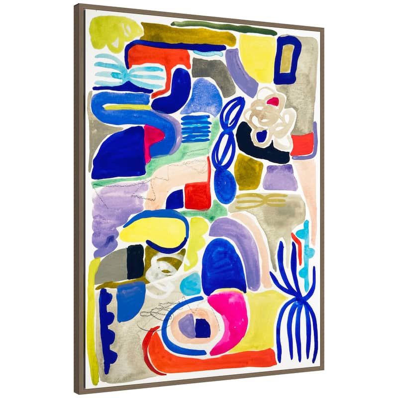 Kate and Laurel Sylvie Abstract 05 Framed Canvas by Emma Daisy - 32x42