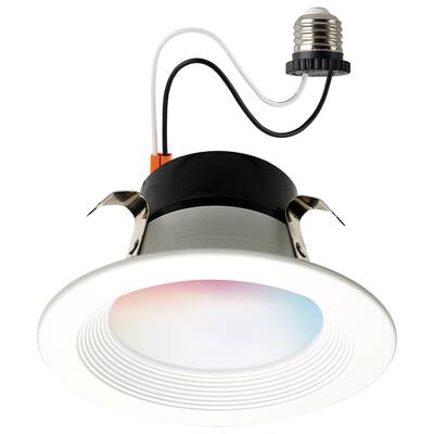 10.5W LED Retrofit Downlight 4in. Round Starfish IOT RGB & Tunable White 120V 90 CRI